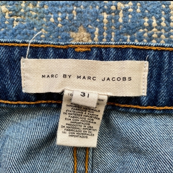 ‼️Rare‼️Marc Jacob's Cropped Wide Leg Patchwork Jean's - Picture 4 of 4